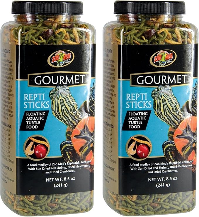 (2 Pack) Zoo Med Gourmet Reptisticks for Aquatic Turtles, 8.5 oz