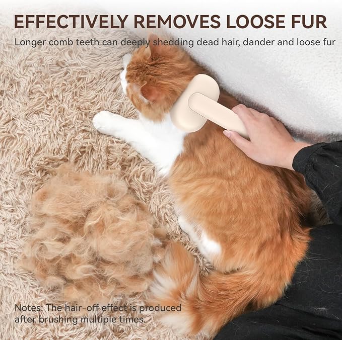Aumuca Cat Brushes for Indoor Cats Dog Hair Brush for Shedding Long or Short Haired Cats Grooming Deshedding Brush for Dog Kitten Horse Massage Removes Loose Fur, Brown - Image 7
