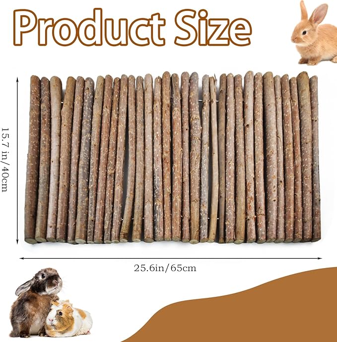 Wooden Bridge for Rabbits, Extra Large Wooden Hamster Bridge Ladder Bunny Climbing Chew Toy Small Animal Flexible Hideout Ramp Divider Tunnel for Guinea Pig Chinchilla Rabbit Ferret Hedgehog