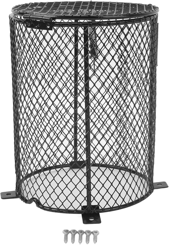 GLOGLOW Reptile, Anti Scald Heater Guard, Universal Fit for Most Reptiles, Easy Installation, Metal Construction (Round)
