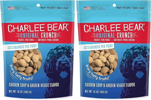 Charlee Bear Chicken Soup & Garden Veggie Dog Treats 16 oz. Bag (Pack of 2)
