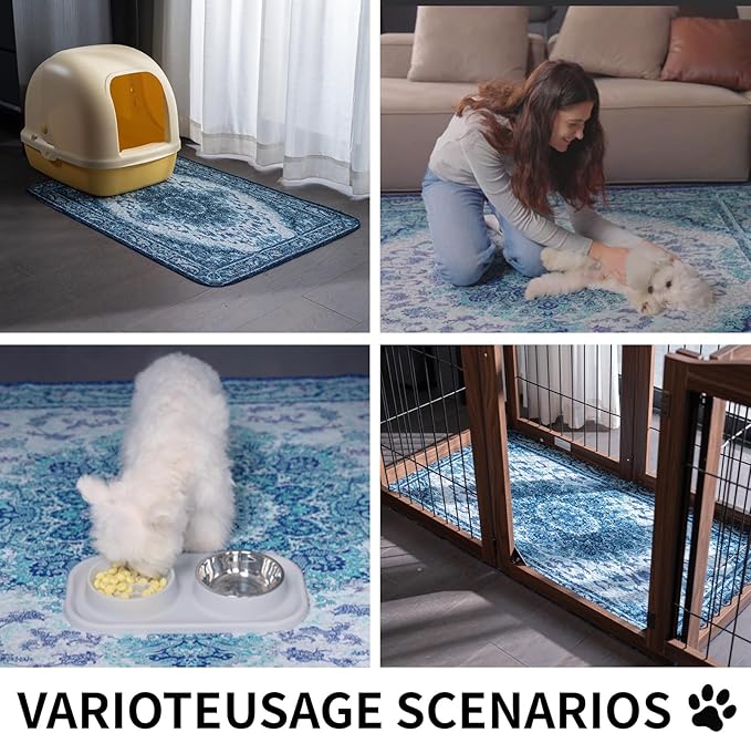 Washable Pee Pads for Dogs, Reusable Puppy Potty Training Pads, Ultra-Absorbent Thick Waterproof Leak-Proof Non-Slip Pads & Mat for Crate, Playpen, Floor, Whelping & Housebreaking , 2 Pack 48"x48"