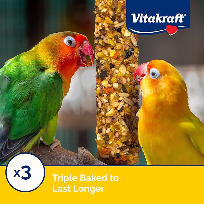 Vitakraft Crunch Sticks Conure Treat - Apple and Orange - Pet Bird Treat Toy (Pack of 4)