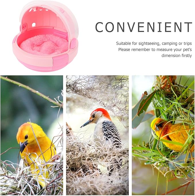 Portable Parrot Cage Handheld Travel Carrier with Warm Nest Pad for Budgerigar and Conure Outdoor Use Pet Supply