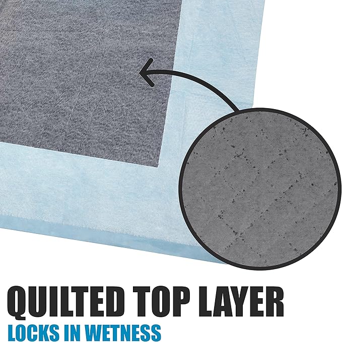 BV Charcoal Puppy Pads XL 320 Count 34"x28" - Leak-Proof Pee Pads for Dogs with 6-Layer Absorbent Design & Built-in Attractant - Dog Pad Extra Large with Charcoal for Odor Control - for Large Dogs