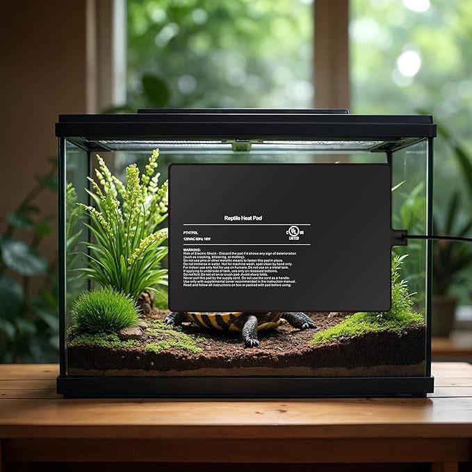 Simple Deluxe 8X12 Inch 16W Reptile Heating Pad Electric Indoor Under Tank Terrarium Heating Mat Waterproof for Turtles, Lizards, Frogs, and Other Reptiles, 2 Pack