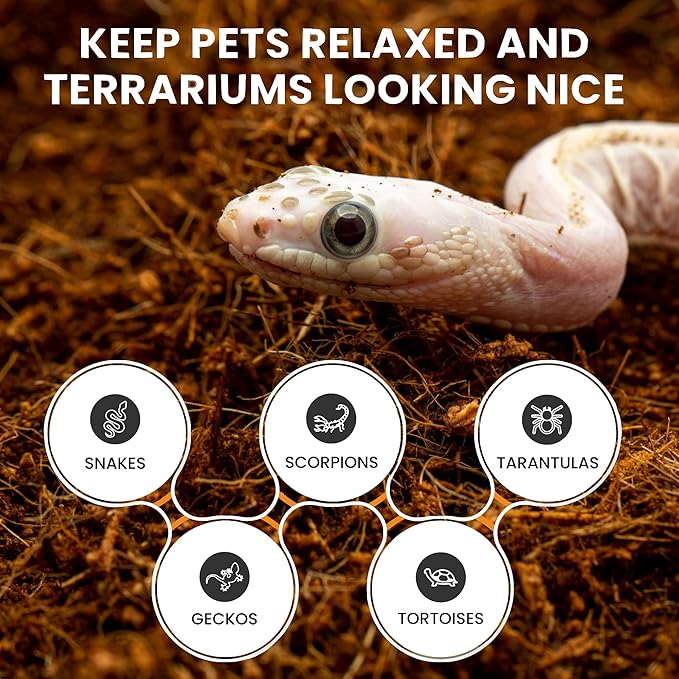 ReptiEarth Fine Coconut Fiber Substrate, Fluffy Small-Strand Reptile Substrate and Snake Bedding for Bioactive Terrarium Tanks, Organic Coco for Lizards, Frogs, Tarantulas (3 Pack Breeder Bundle)