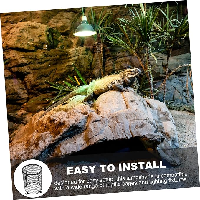 ERINGOGO Reptile Heat Lamp Protector Mesh Cover Anti-Scald Heating Bulb Cage for Reptiles Easy to Clean Design for Safe Monitoring of Pets Terrariums