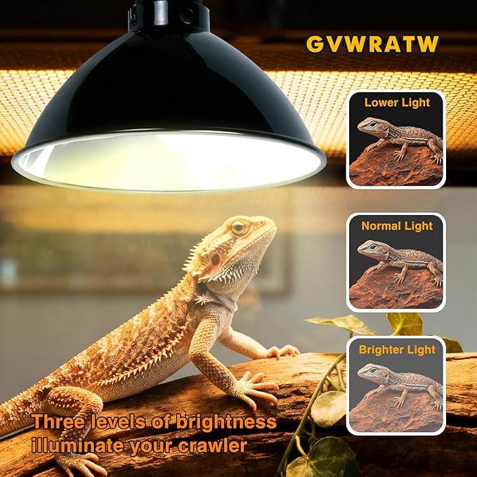 8.5-inch Standard Lamp Dome for Reptile Heating Lamps, Ceramic Heat Emitters, Max 200W for Bearded Dragons, Turtles, Snakes and Lizards, E26 Base