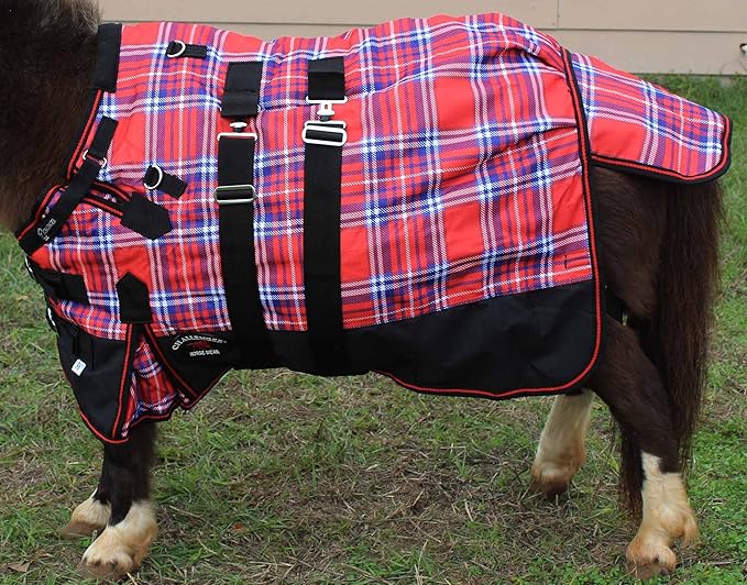 36" 1200D Miniature Weanling Donkey Pony Horse Foal Winter Blanket Red White Blue 51972B