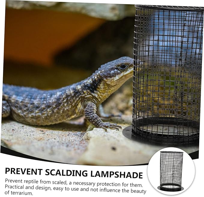 TEHAUX 1Pc Lampshade for Heating Round Scalding Cover for Climbing Boxes for Reptile Habitats Easy to Install with Four Screws Reptiles from Burns