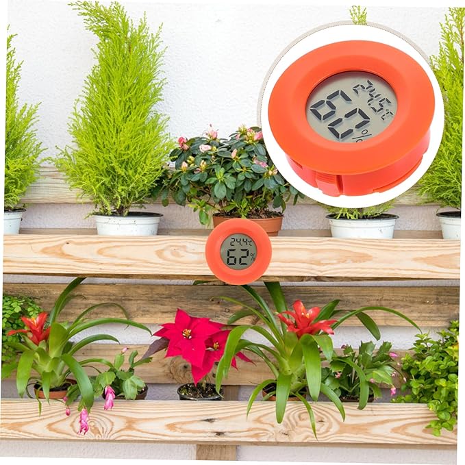 POPETPOP Box Humidity Meter for Reptiles Digital Humidity Gauge Digital Temperature Gauge Reptile Temperature Gauge Small Indoor Humidity Gauge for Reptiles Temperature Meter Celsius Round