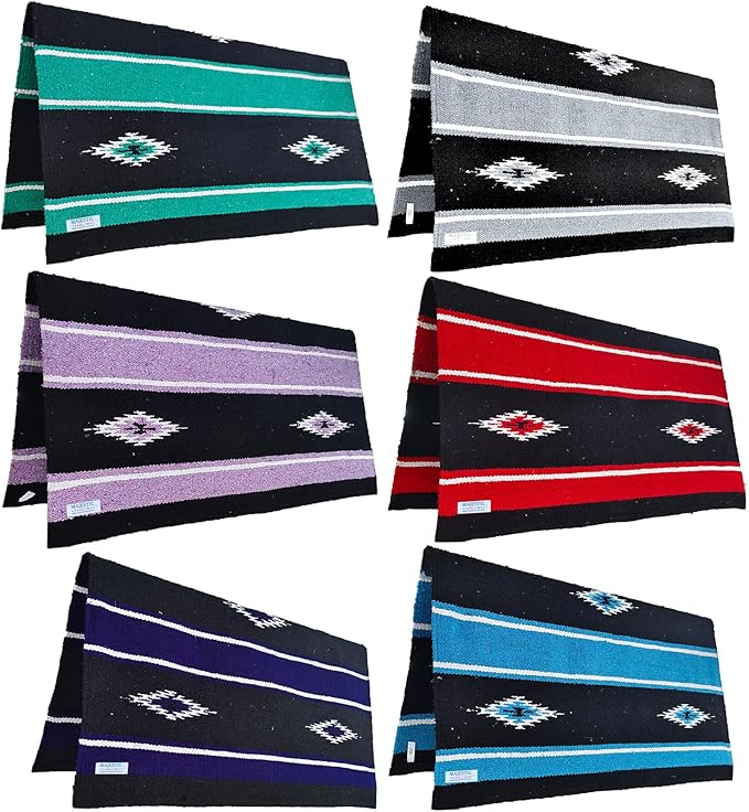 Majestic Ally 36"x 34" Navajo Design Acrylic Saddle Blanket -2.4 lbs (Purple and Black)