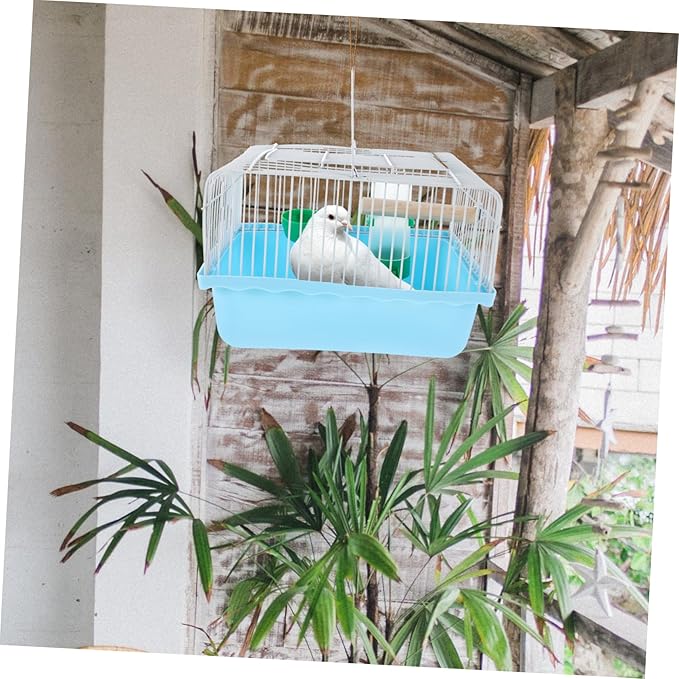 Parrot Travel Cage: Small Animal Cage with Wood Perch and Food Box Portable Bird Carrier with Water Dispenser for Parakeets and Lovebirds