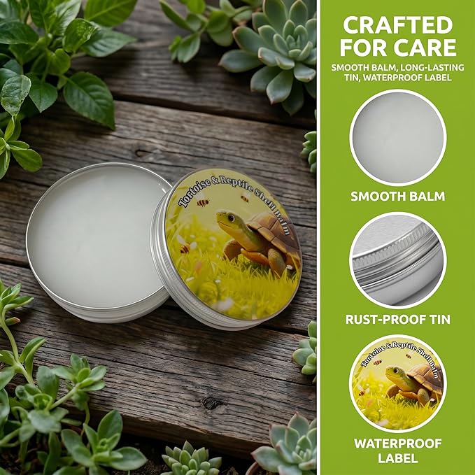 Reptile & Tortoise Shell Balm, 3.5 oz, Natural Formula Moisturizer for Turtle and Tortoise Shell Care