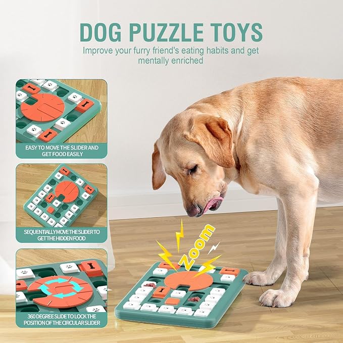 Dog Puzzle Toys, Treat Dispensing Dog Enrichment Toys for IQ Training and Brain Stimulation, Interactive Mentally Stimulating Toys as Gifts for Puppies, Cats, Dogs (L-Level 4) - Image 2