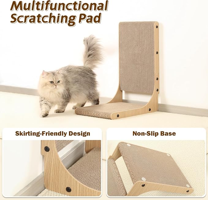 Zakkart 2-Pack L-Shaped Cat Scratching Board, Cardboard, 19.7" Tall (M) - Image 5