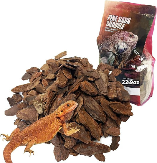 Hamiledyi Reptile Bark Bedding 22.9oz Tortoise Terrarium Substrate Natural Pine Bark Mulch Reusable Wood Chips for Bearded Dragon Snake Box Turtle Gecko Hermit Crabs(Small)