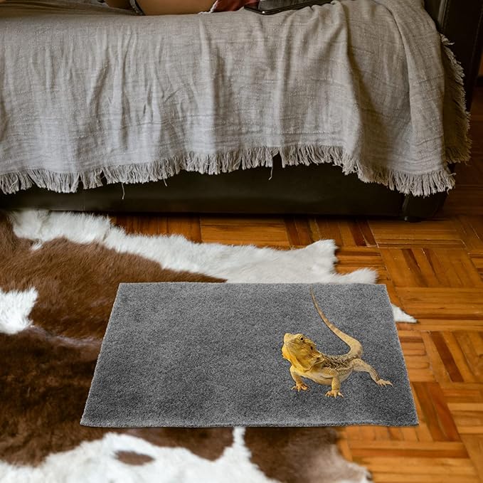 ibasenice Reptisoil Reptile Carpet: Terrarium Bedding Substrate Liner Reptile Cage Mat Supplies for Bearded Dragon Lizard Tortoise Leopard Gecko Snake, 2 pcs