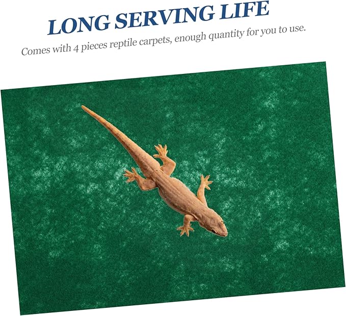 4pcs Reptile Terrarium Carpet Liner Absorbent Bedding Mat for Lizards Snakes Tortoises and Geckos Grey Substrate