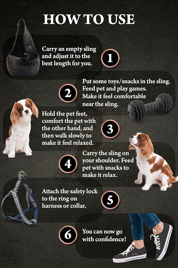 Noah & Paw Dog Sling Carrier for Small Dogs 5-18lb, Dog Sling for Small Dogs and Cats, Dog Carrier with Adjustable Padded Strap, Denim Lined with Fur, 3X Safety Features, Machine Washable