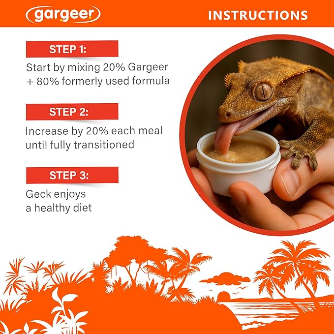 Gargeer 'Picky Geck' Energy Nectar - Premium Crested Gecko Food | Calcium-Rich Fruit Formula for Bone Strength & Energy Support | No Fillers - Only Premium Ingredients | 2oz | Made in USA