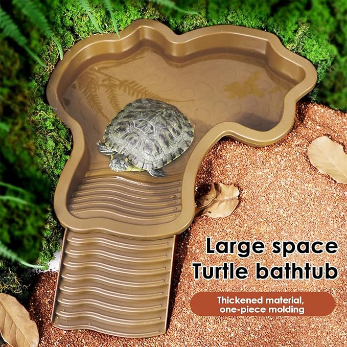 Turtle Bathing – Aquarium Turtle, Climbing Pet, Amphibian Basin | Shower Basin Turtles Bathing for Small Reptiles, Pet Care, Swimming, and Relaxation at Home or Garden