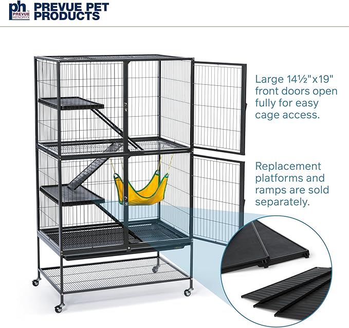 Prevue Pet Products 485 Feisty Ferret Home with Stand, Black Hammertone