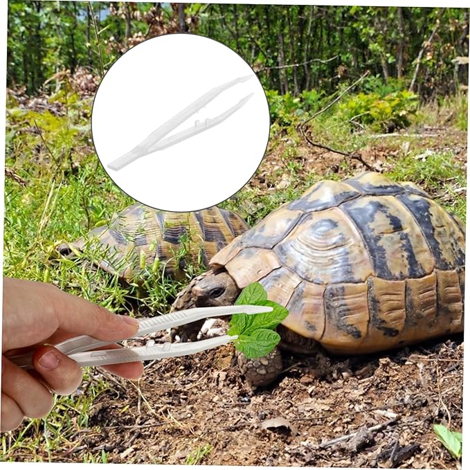 Sosoport 18cm Glow-in-The-Dark Reptile Feeding Tweezers Clips 2PCS Flexible PET Feeding Tool for Turtles Lizards Frogs and Other Reptiles