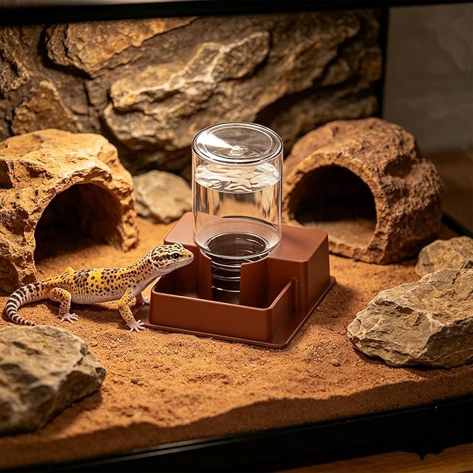 Reptile Water Feeder | Automatic Leak-Proof Wide-Mouth - Automatic Water Dispenser for Turtle | for Snake Lizard Bearded Dragon Home Indoor Garden Yard Backyard Tank Snake