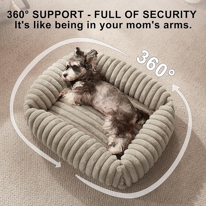 FURTIME Medium Dog Beds for Medium Dogs Washable, Orthopedic Dog Bed, Rectangle Warming Soft Calming Sleeping Puppy Bed Durable Pet Bed with Anti-Slip Bottom
