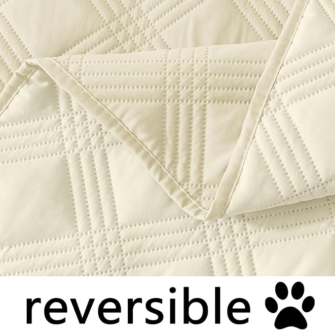 hyha Waterproof Dog Blanket, Reversible Pet Bed Blanket, Soft Sofa Couch Cover for Dogs Washable, Waterproof Pet Couch Covers for Sofa Puppy Cats Furniture Protector(40"x70", Beige/Beige)
