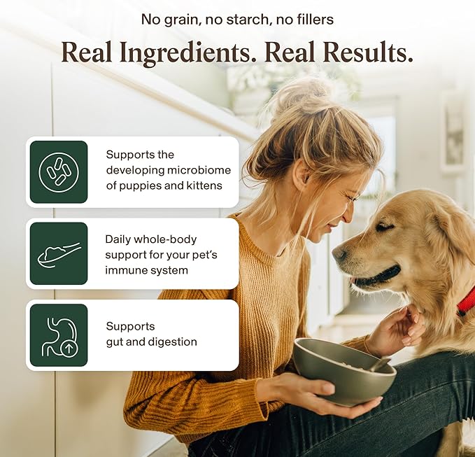 Real Mushrooms Turkey Tail with Qrill Pet - Turkey Tail Mushroom for Dogs with Krill Meal for Dogs and Cats - Beta-Glucan Rich Mushroom Extracts Immune & Gut Support for Puppies and Kittens, 75g