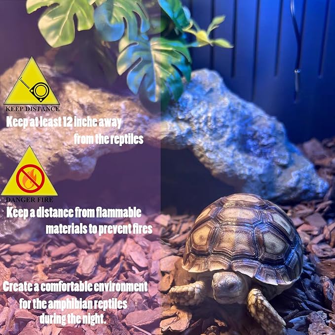Reptile Heat Lamp 75W, Night Heat Bulb Simulate Nature Moonlight Purple Bulbs, Amphibians Basking Spot Light Bulb for Bearded Dragon, Gecko, Snake, Lizard and Turtle, E26 Base, 2 Pack