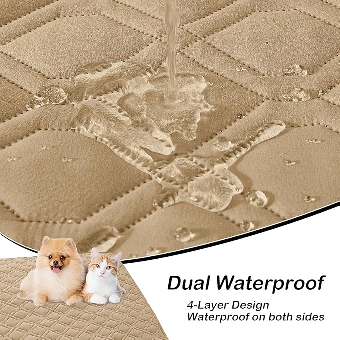 hyha Waterproof Dog Bed Blanket, Soft Pet Blankets, Waterproof Couch Cover for Dogs, Reversible Sofa Covers Washable for Furniture (30x70 Inch, Camel/Camel)