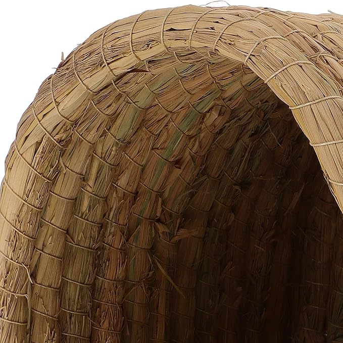Toddmomy Straw Woven Chicken Coop Nest Small Animal Bed for Hamsters Guinea Pigs Birds Semi-Enclosed Sleep Nest Indoor Outdoor