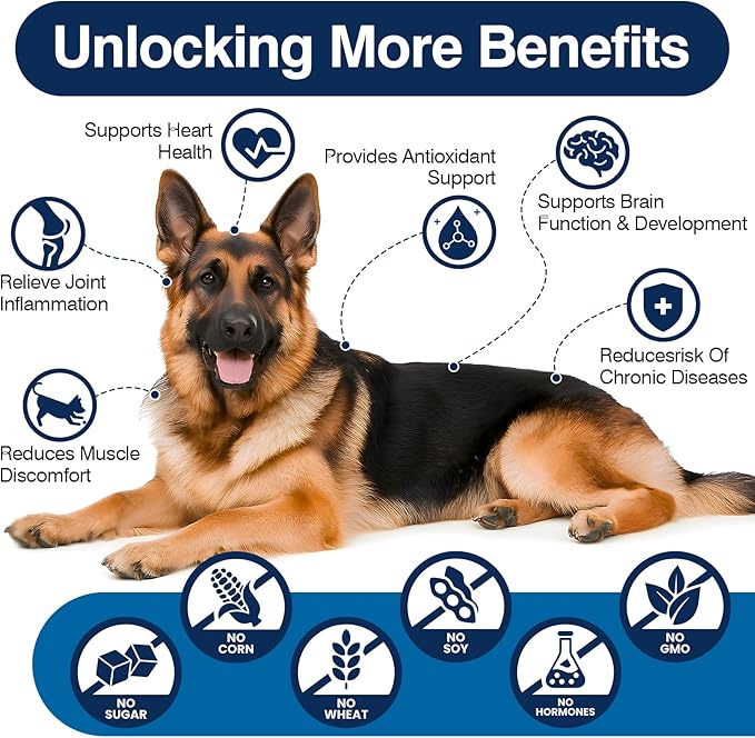 Omega 3 Skin and Coat Supplement for Dogs 200 Chews Dog Fish Oil Supplements with EPA & DHA Fatty Acids Dry Skin Relief for Dogs Shedding Allergy Itching Promotes Heart Hip Joint Health Salmon Flavor