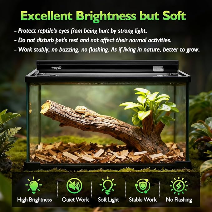 UVB Light for Reptiles Bearded Dragon, 3 Pack T8 UVB Reptile Light UVB Bulb 10.0 17W UVA UVB Reptile Light Bulb Terrarium Light Lamp Tube for Turtle Chameleon Leopard Gecko Snake Tank, 24 Inch