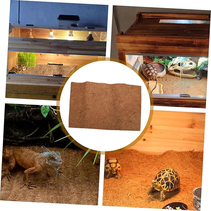 GALPADA Natural Coconut Fiber Reptile Bedding Mat Breathable Liner for Tortoise Lizard and Snake Habitats Substrate for Comfortable Reptile Care