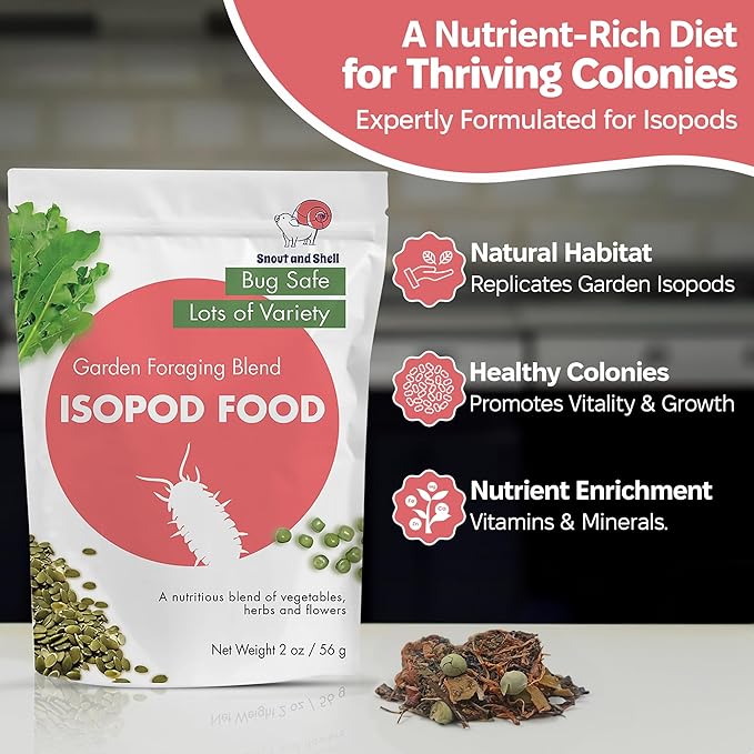 Snout and Shell Garden Foraging Isopod Food – Natural Blend