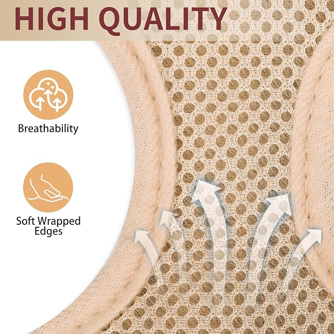SCENEREAL Puppy Dog Harness with Leash Set for Small Medium Sized Dogs, Soft Mesh Pet Harnesses and Leash, No Chock Plaid Adjustable No Pull Vest for Dogs Cats, Chihuahua,Bulldog (Beige M)