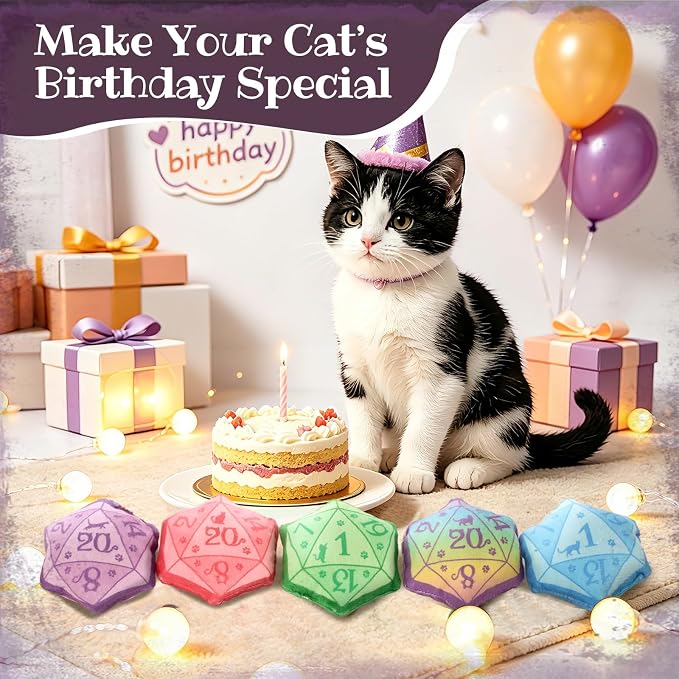 CiyvoLyeen Plush D20 Dice Catnip Toys for Indoor Cats 5 Pack - Image 5