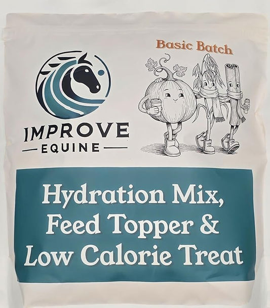 Low Calorie Hydration, Feed Topper & Treat | Safe, NO Electrolyte/Salt for Daily Intake | No Sugar Added (2LB Bag (100 Servings), Basic Batch - Pumpkin, Cinnamon & Oat)