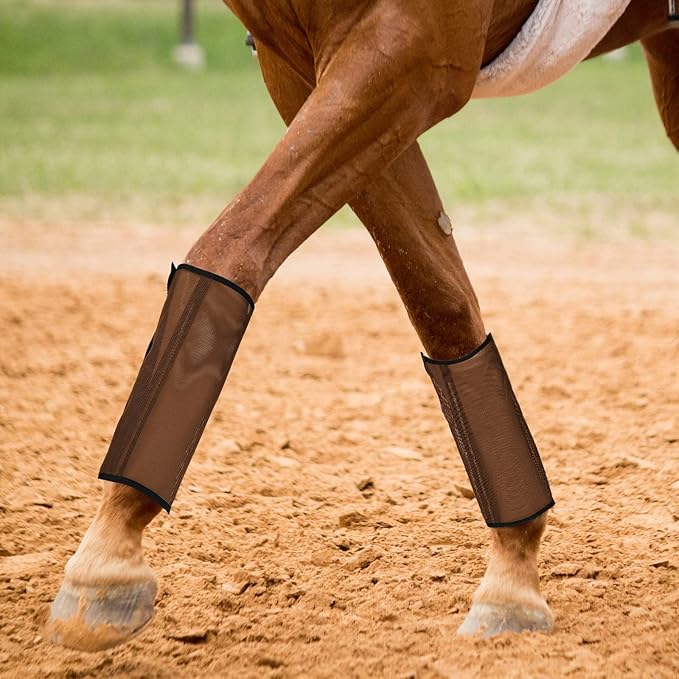 Jexine Set of 8 Mesh Fly Boots for Horse Loose Fitting Non Slip Breathable Horse Fly Leggings Protective Reduces Stress Leg Fatigue Wraps for Preventing Flies Mosquitoes Bite