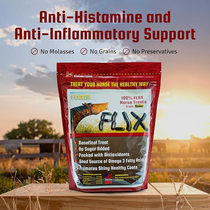 Flix 9 lb, 100% Flaxseed Healthy Treats for Horses, High in Omega-3 Horse Treats