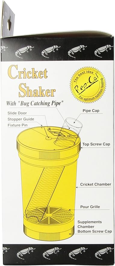 Rep-Cal SRP00500 Cricket Shaker with Bug Catching Pipe Reptile Vitamins and Supplements