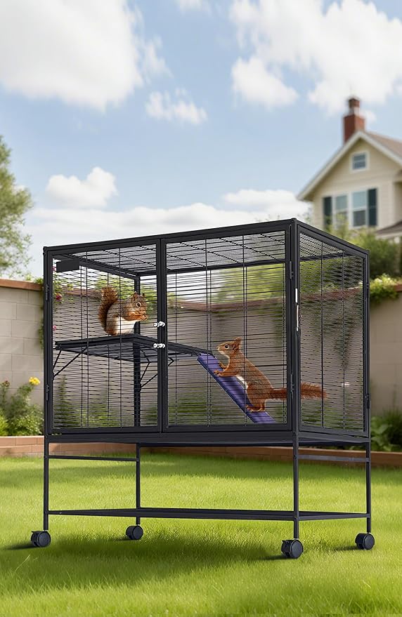 Garvee Metal Small Animal Cage,39 ''L Multi-Level Ferret Cage for Small Animals - Large Hamster Cage with Removable Ramp, Removable Tray for Chinchilla, Rabbit, Guinea Pigs, Hedgehog, Gerbil
