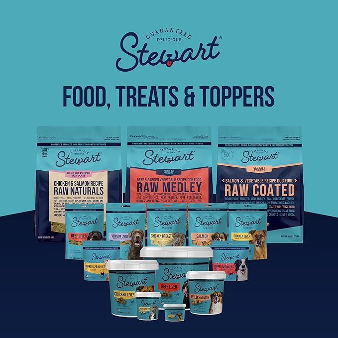 Stewart 100% Beef Liver Dog Treats, 21 oz Tub, ~475 Pieces, Freeze Dried Raw, 50% Protein, Single Ingredient Training Treats or Meal Topper, Grain Free, Gluten Free