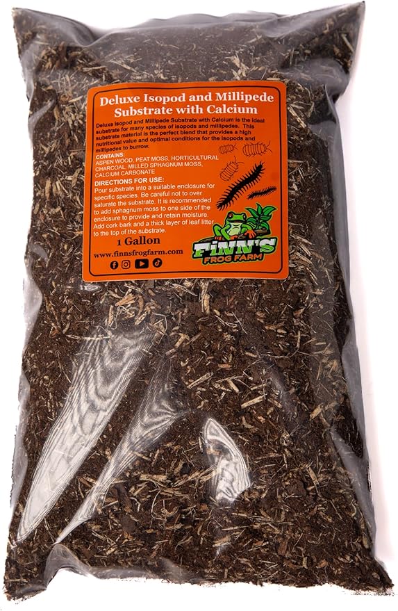 Finn's Frog Farm Deluxe Isopod and Millipede Substrate with Calcium - (1 Gallon), Brown