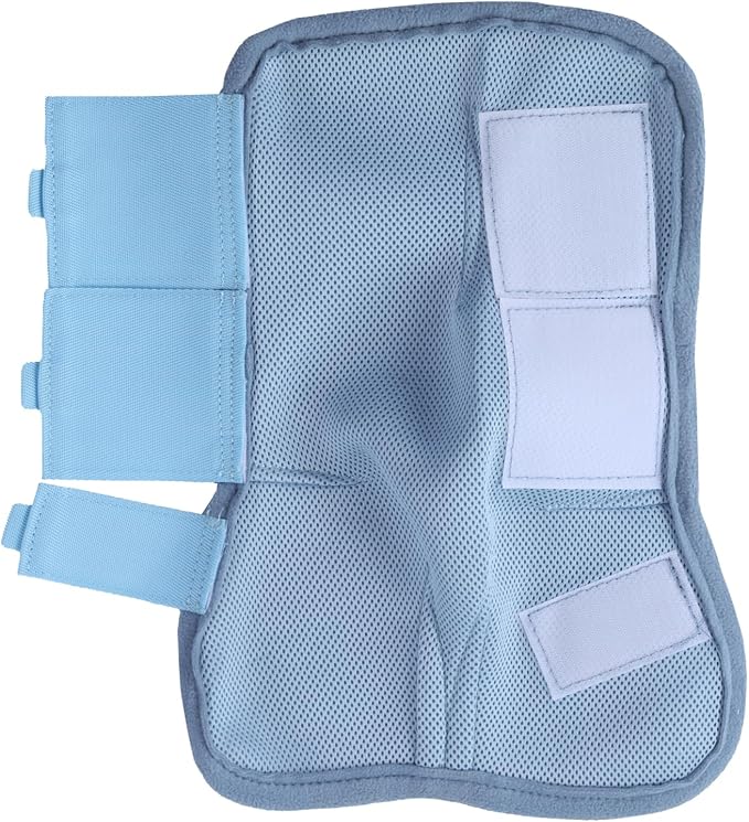 Horse Fly Boots Set of 4, Breathable Comfy Mesh Fly Boots for Horses, Non-Slip Horse Fly Leggings No More Stomping & Horsefly Nuisance Lightblue Pony